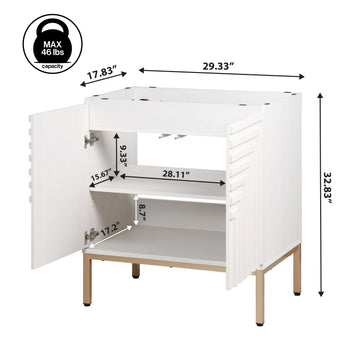 Rowan Geometric Modern Transitional 2-Shelf Bath Vanity Cabinet Only (Sink Basin Not Included) - JONATHAN Y